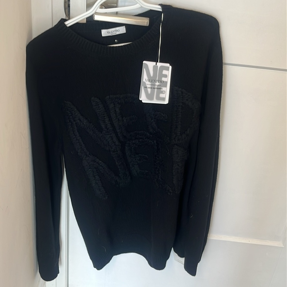 Valentino Virgin Wool Graphic Print Pullover sweatshirt Unisex New w tag!